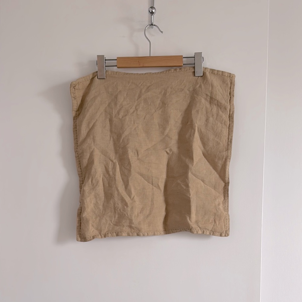 NWT Zara Linen Neutral Beige Square Pillow Slip Case